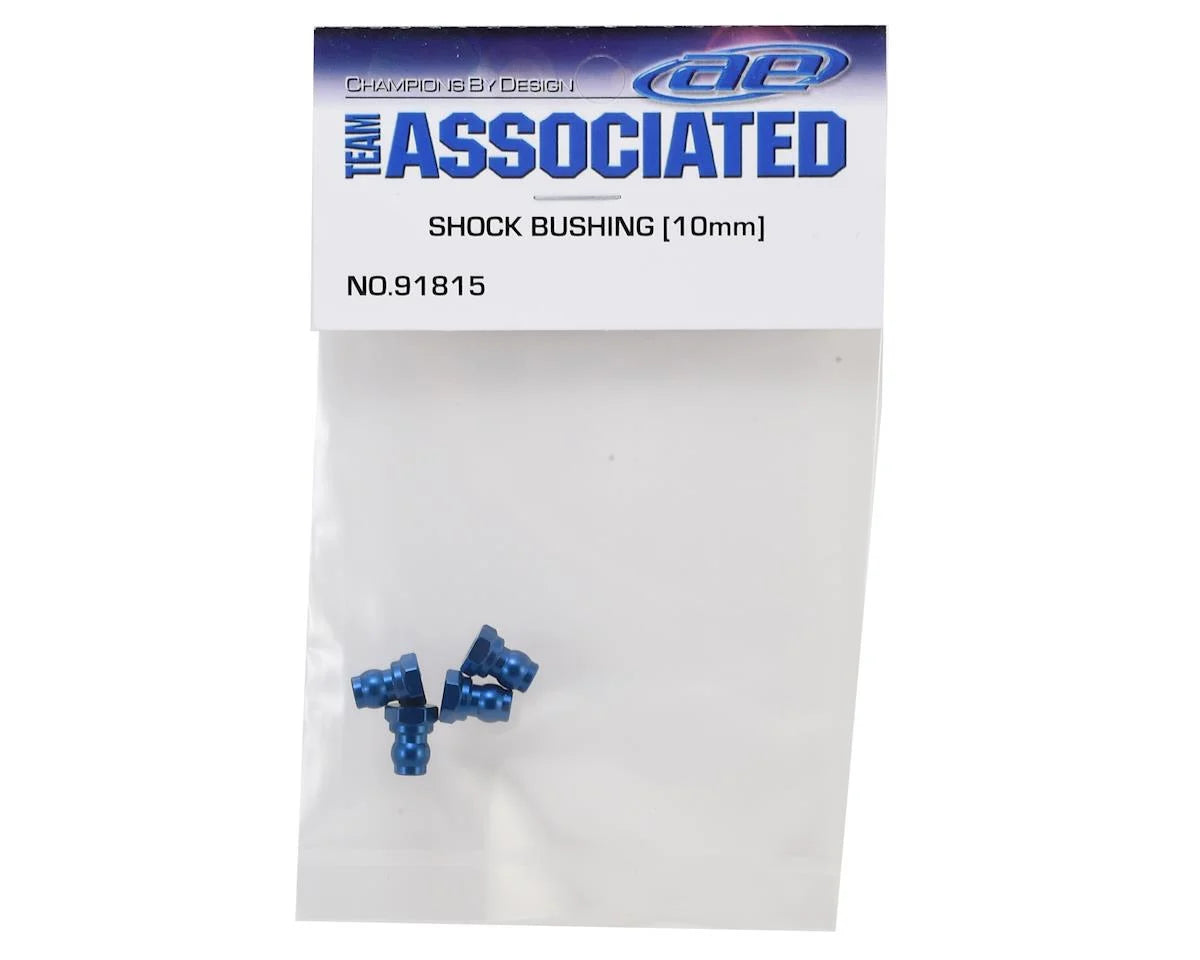 Team Associated 10mm Aluminum Shock Bushings w/7mm Offset (Blue)