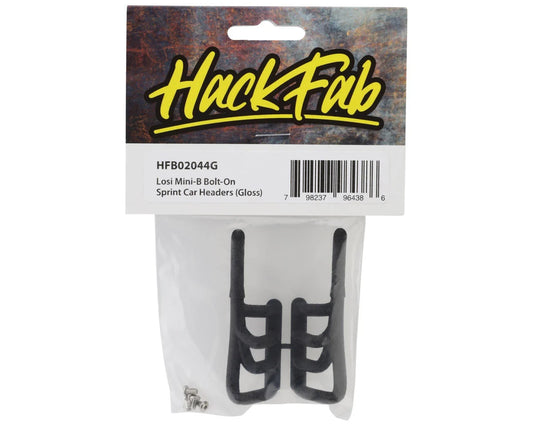 HackFab Losi Mini-B Bolt-On Sprint Car Headers (Gloss Black)