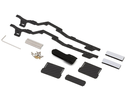 Injora SCX24 Gladiator/Power Wagon LCG Carbon Fiber Chassis Frame Kit w/6º Angled Skid Plate
