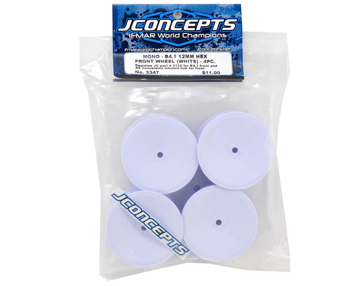 JConcepts 12mm Hex Mono 2.2 Rear Wheels (White) (4) (B7/B6/B74/RB6)