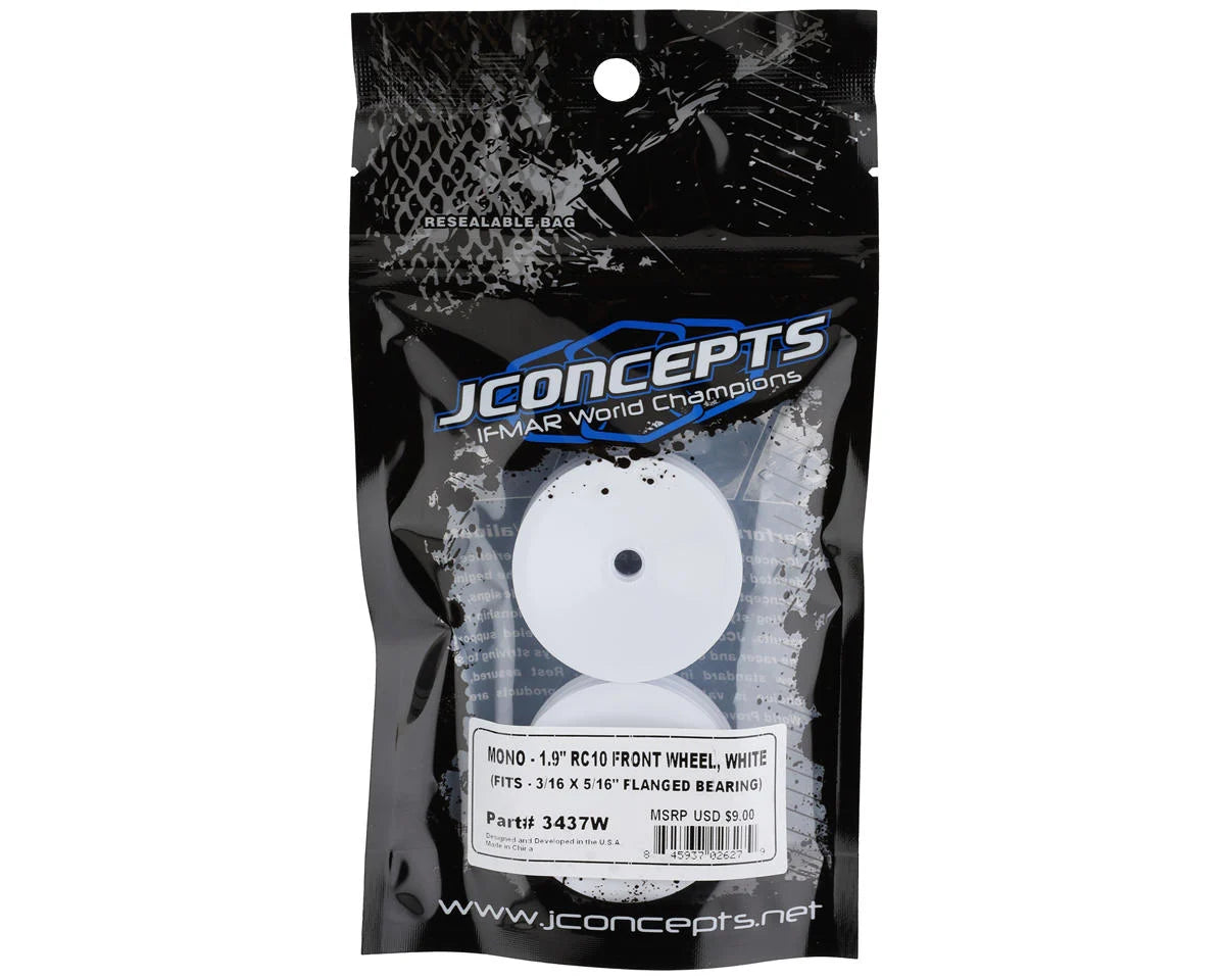 JConcepts Mono 1.9" RC10 Front Wheel (White) (2)