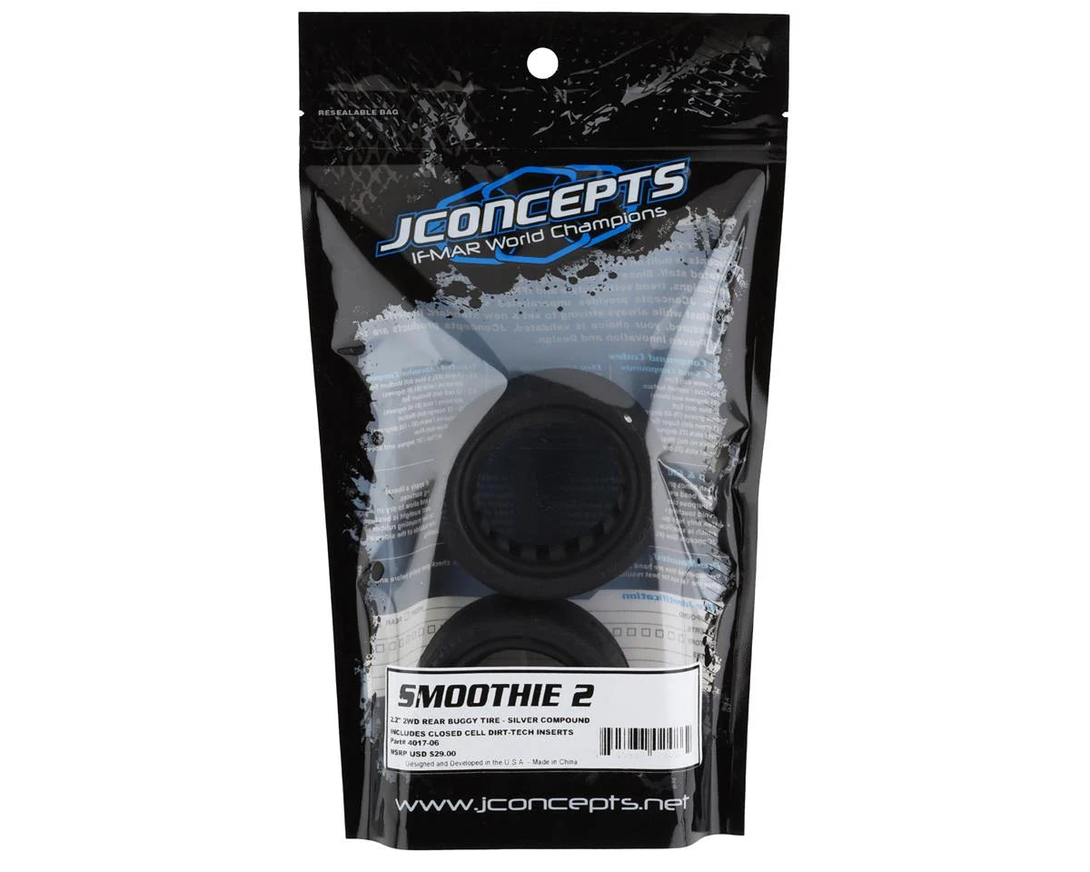 JConcepts Smoothie 2 2.2" Rear Buggy Tires (2) (Silver)