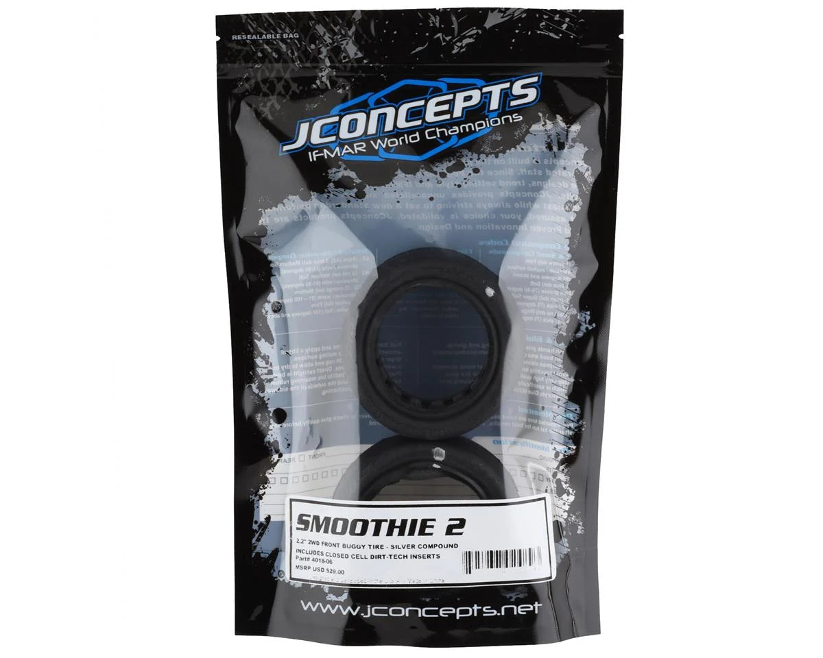 JConcepts Smoothie 2 2.2" 2WD Front Buggy Tires (2) (Silver)