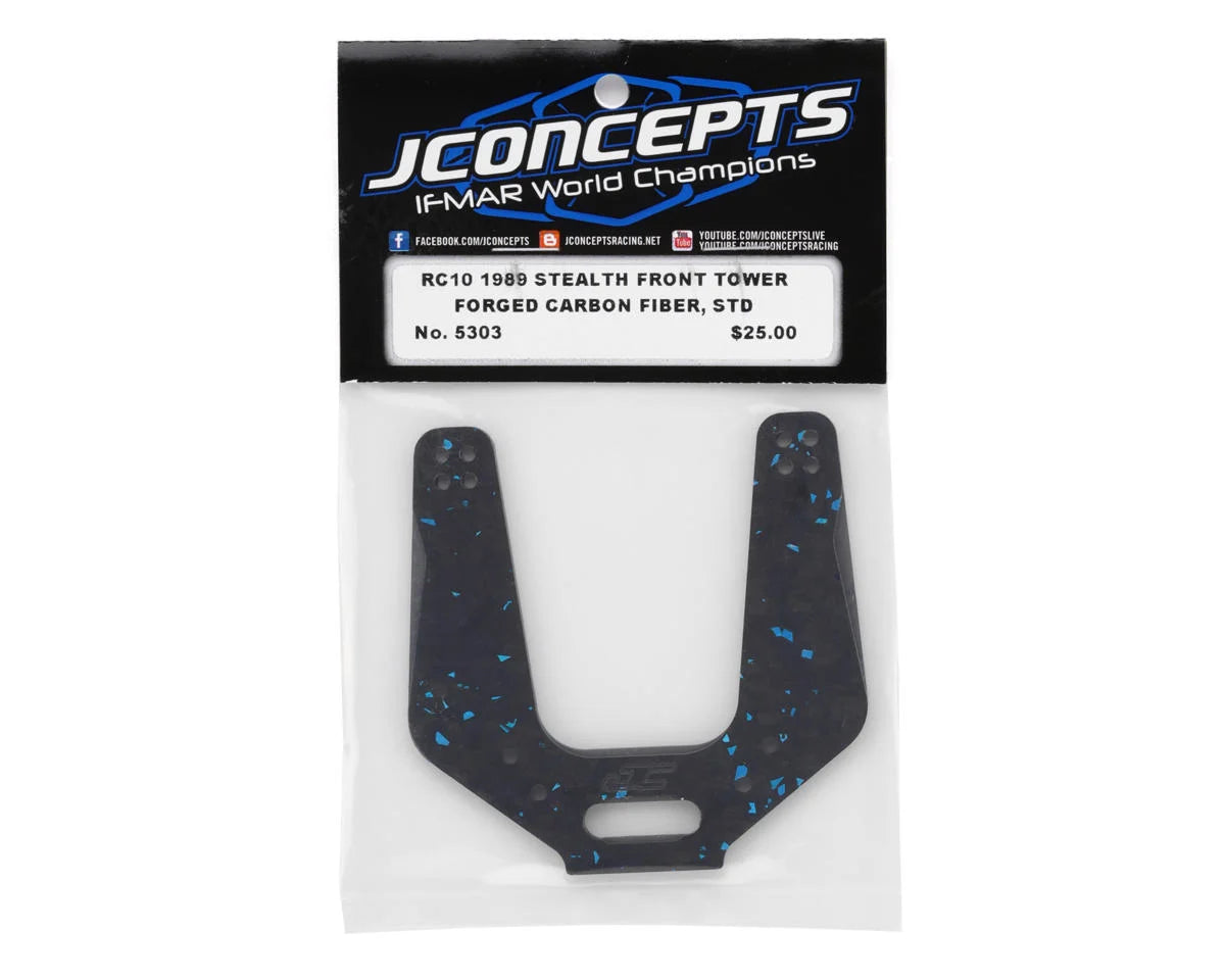 JConcepts RC10 '89 Masami Stealth Forged Carbon Front Shock Tower (Blue) (Standard)