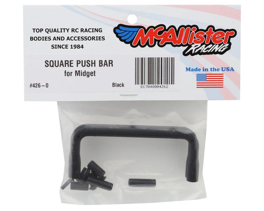 McAllister Racing Midget Rear Bumper Square Push Bar Set (Black)