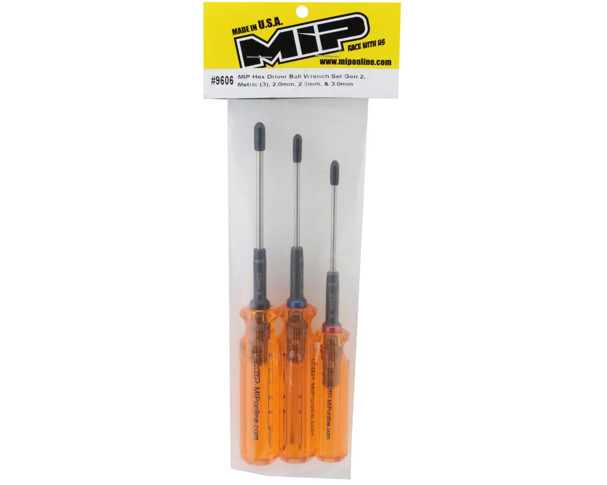 MIP Gen 2 Metric Ball End Hex Driver Wrench Set (2.0, 2.5 & 3.0mm)