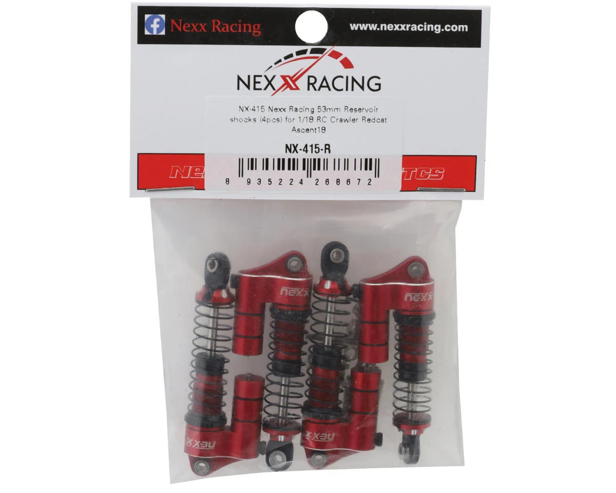 NEXX Racing Redcat Ascent18 Reservoir Aluminum Oil Shocks (Blue) (4) (53mm)