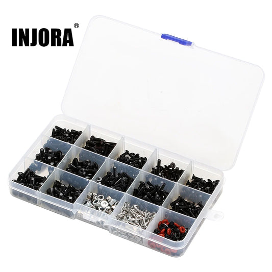 INJORA M3 M4 Metal Screws Nuts Box for 1/10 RC Crawler