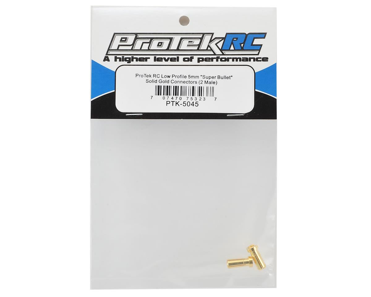ProTek RC Low Profile 5mm "Super Bullet" Solid Gold Connectors (2 Male)