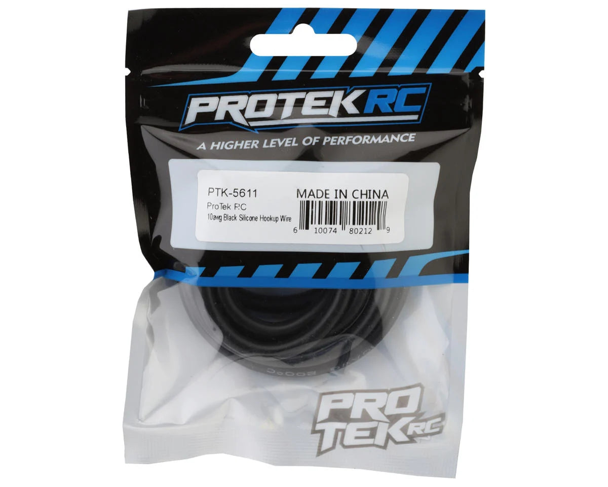 ProTek RC Silicone Hookup Wire (Black) (1 Meter) (10AWG)