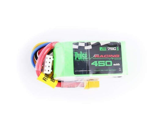 PULSE 450mAh 75C 11.1V 3S LiPo Battery - XT30 Connector