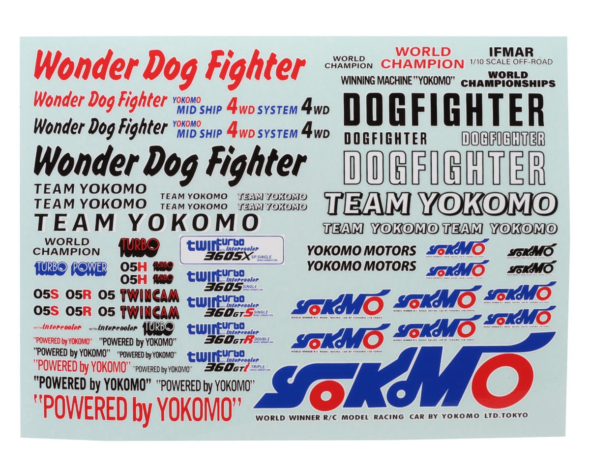 Yokomo Wonder Dog Fighter Decal Set