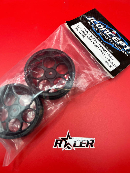 JConcepts Coil Street Eliminator 2.2" Front Drag Racing Wheels (Black) (2) w/12mm Hex