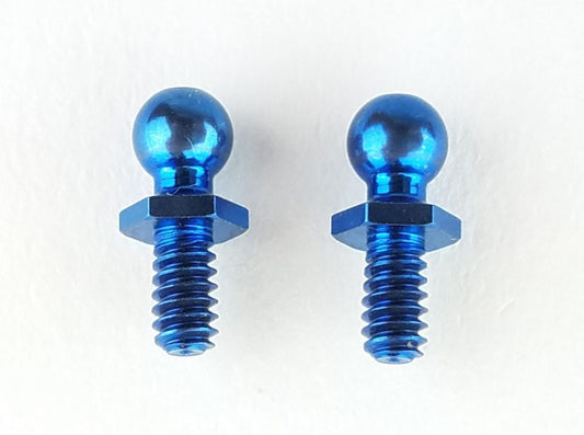 Custom Works BLUE TITANIUM SHORT HEX BALL STUD (2)