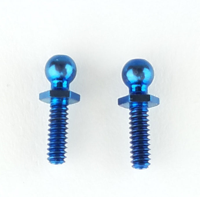 Custom Works BLUE TITANIUM LONG HEX BALL STUD (2)