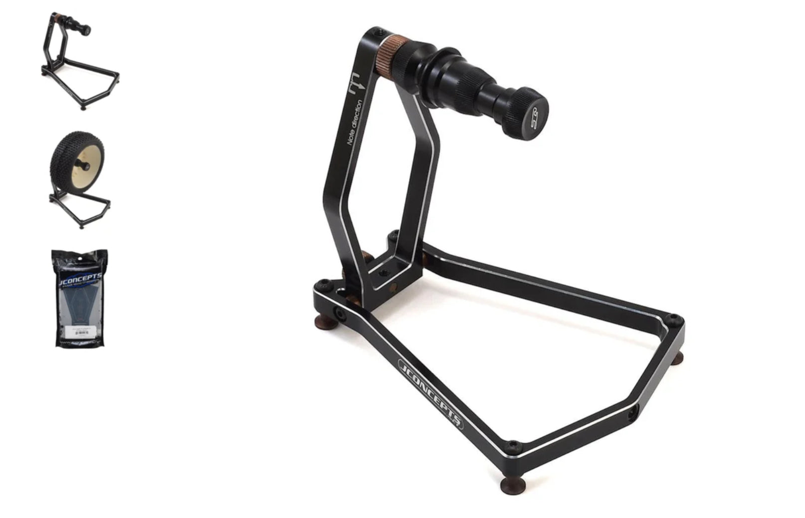 JConcepts 1/10 & 1/8 Aluminum Tire Balancer w/Case (Black) Racer Rc