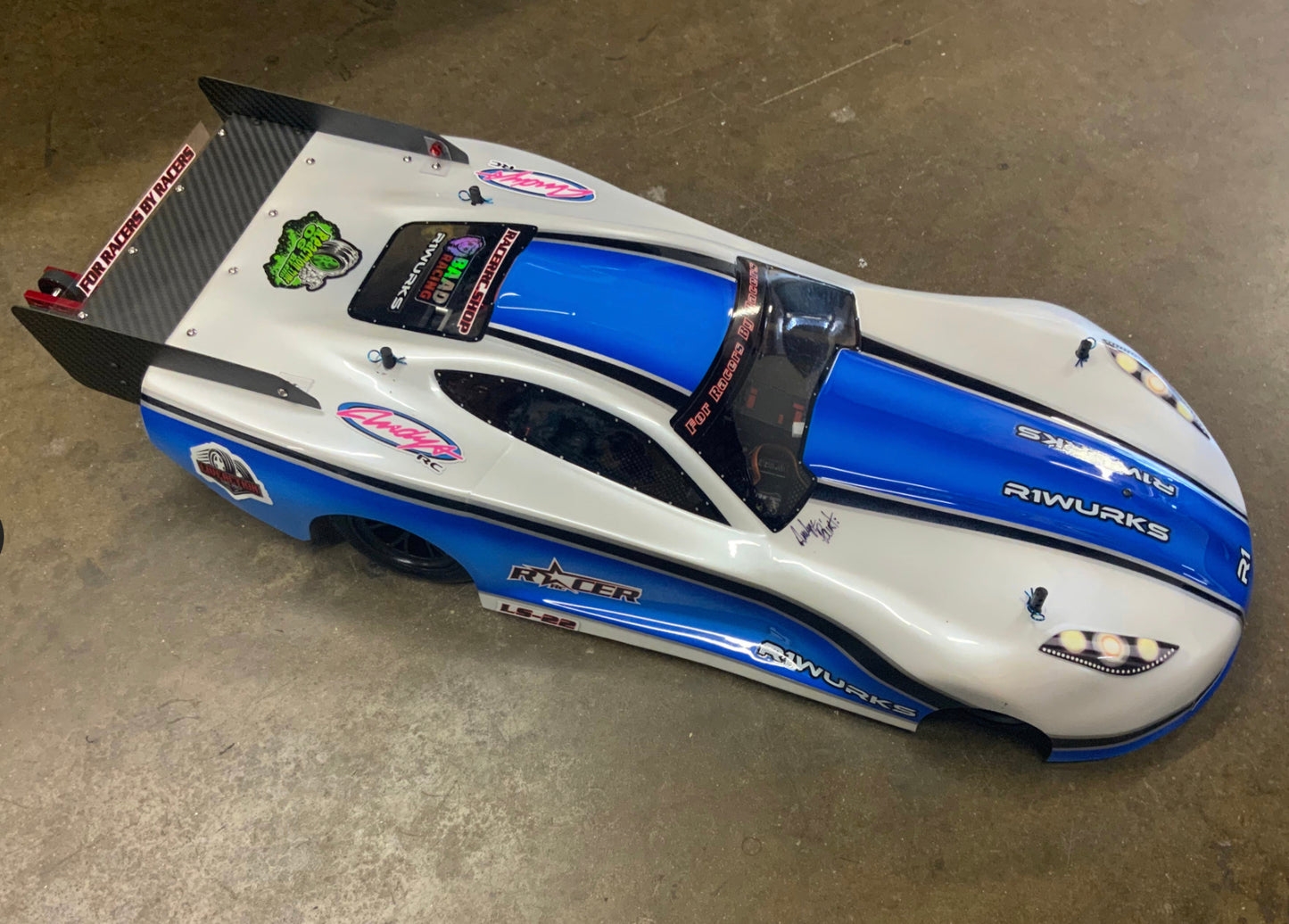 Racer RC by Andy’s RC LS-22 Drag Body with Polycarbonate .040 Wing